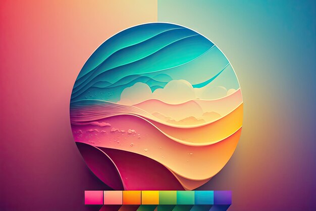 Photo gradient color palette colorful background made by aiartificial intelligence