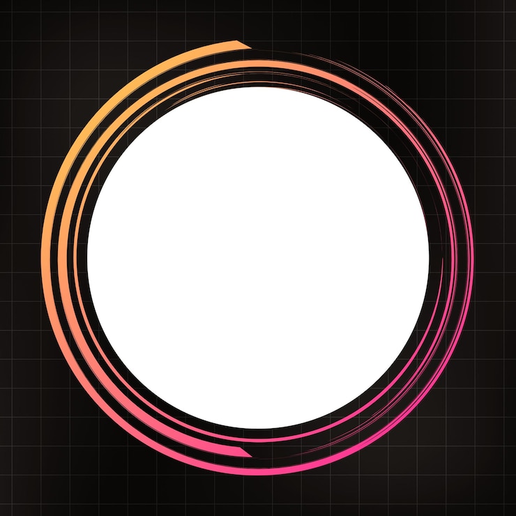 Photo gradient color png frame basic circle design transparent background