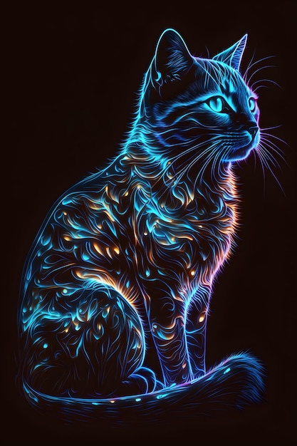 Photo gradient colored cat