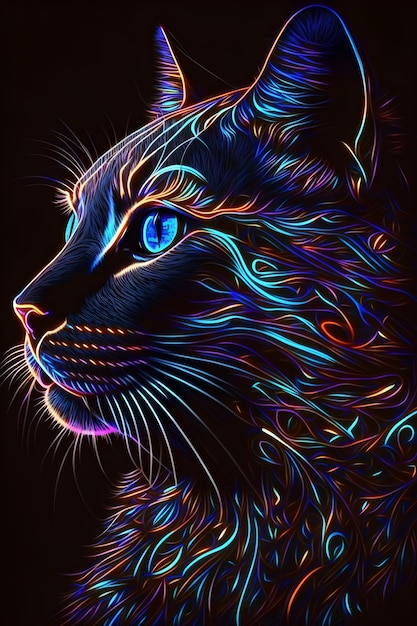 gradient colored cat