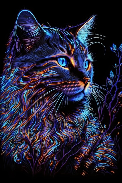 gradient colored cat