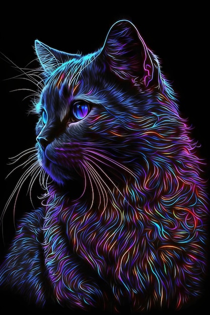 gradient colored cat