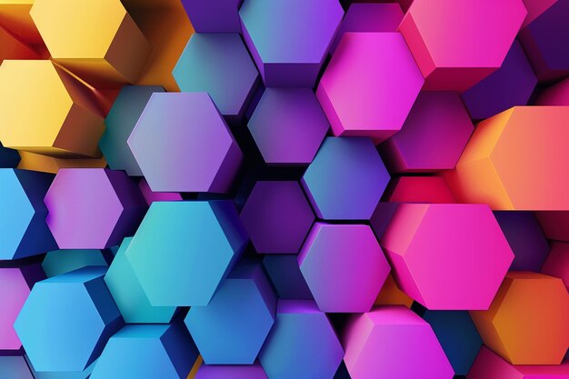 Gradient colorful hexagonal background