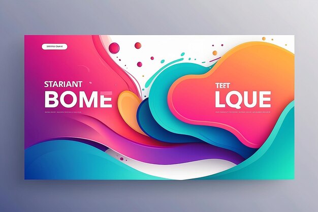 Photo gradient colorful template banner with gradient color design with liquid shape