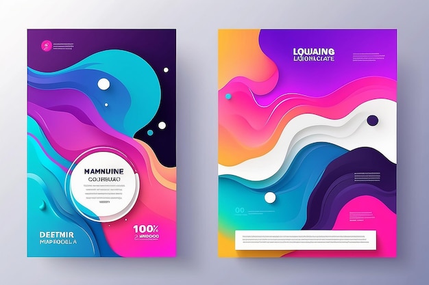 Photo gradient colorful template banner with gradient color design with liquid shape