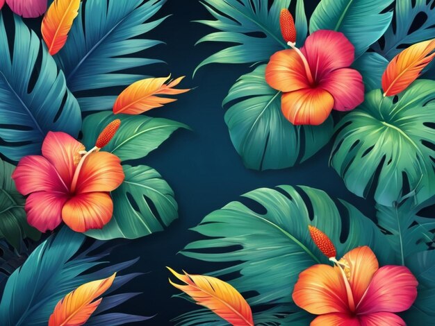 Gradient colorful tropical background