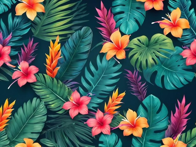 Gradient colorful tropical background