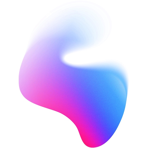 Gradient Colors with Blurry Effect on Abstract Shape Element PNG