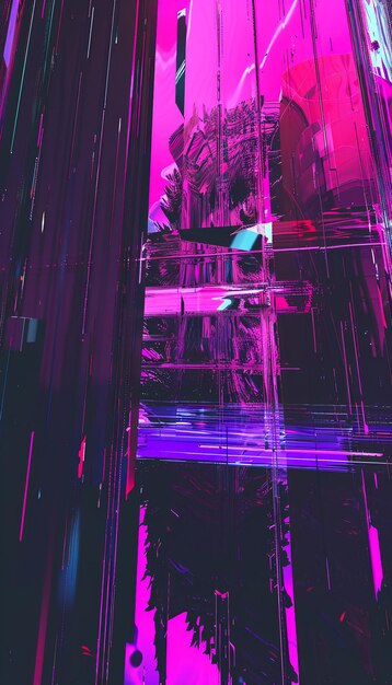 Photo gradient cyberpunk violet abstraction ai generative