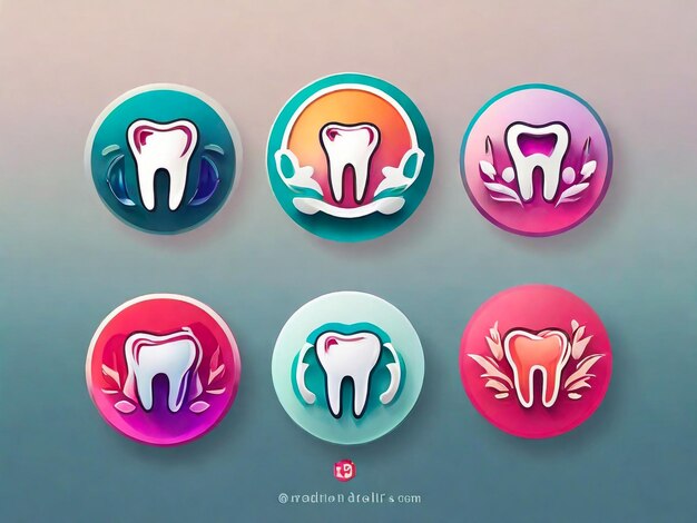 Gradient dental logo collection