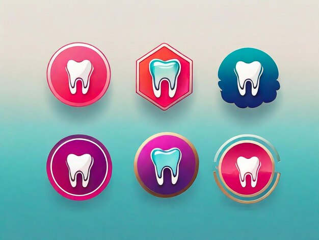 Photo gradient dental logo collection