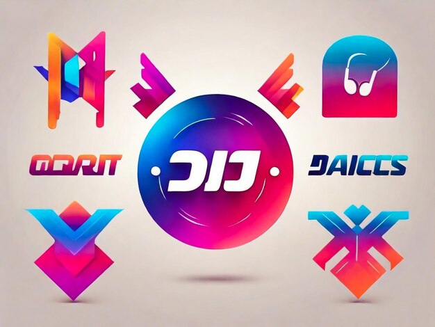 Gradient dj logo collectie