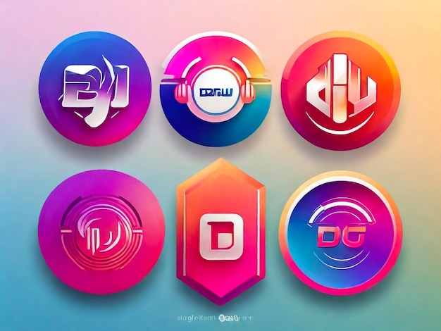 Gradient dj logo collectie