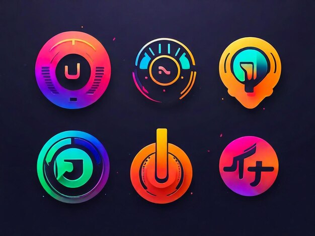 Gradient dj logo collection