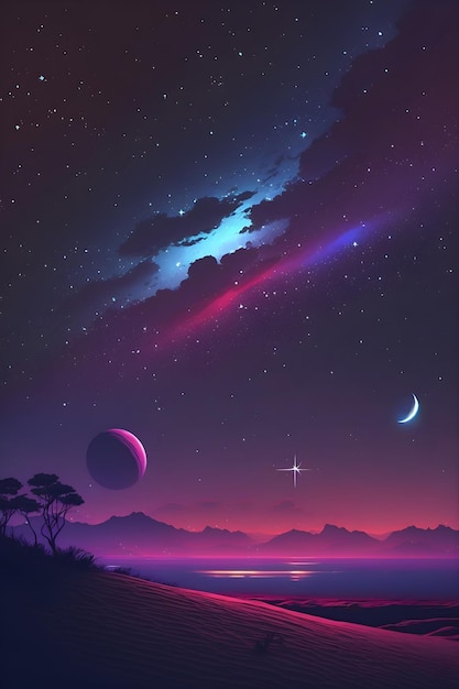 gradient galaxy background, ai generated