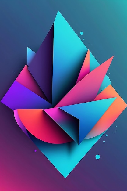 Gradient Geometric Harmony Abstract Composition voor veelzijdig ontwerp