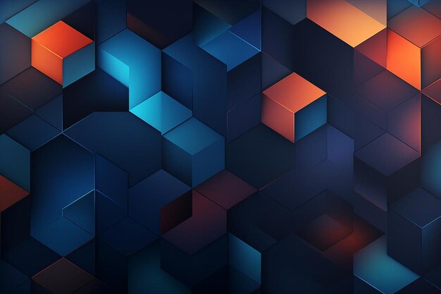 Gradient geometric shapes on dark background