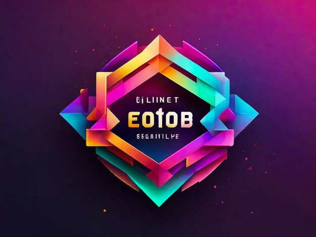 Foto logotipo geometrico colorato luminoso in gradiente