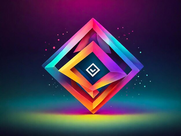 Gradient glowing colorful geometric logotype