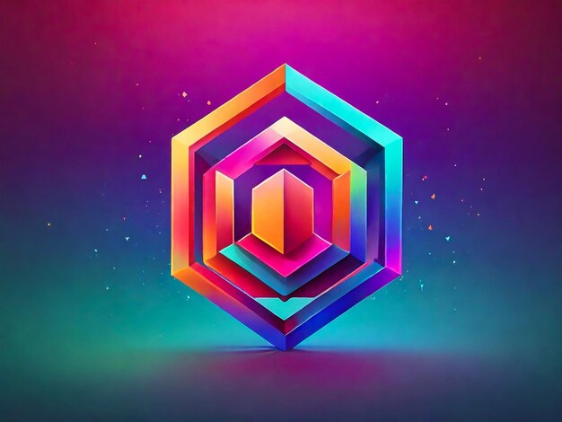 Gradient glowing colorful geometric logotype