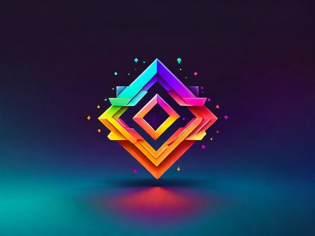 Gradient glowing colorful geometric logotype