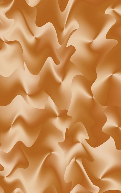 Gradient golden brown futuristic 3D wavy pattern for abstract background