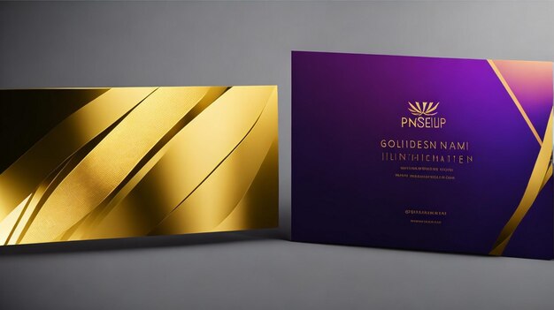 Gradient golden luxury horizontal business card template