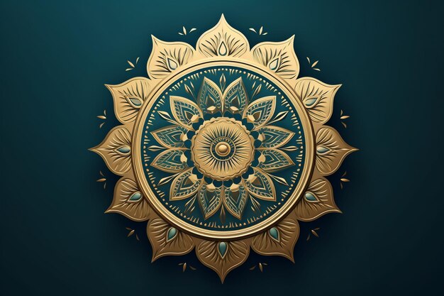 Gradient golden mandala design