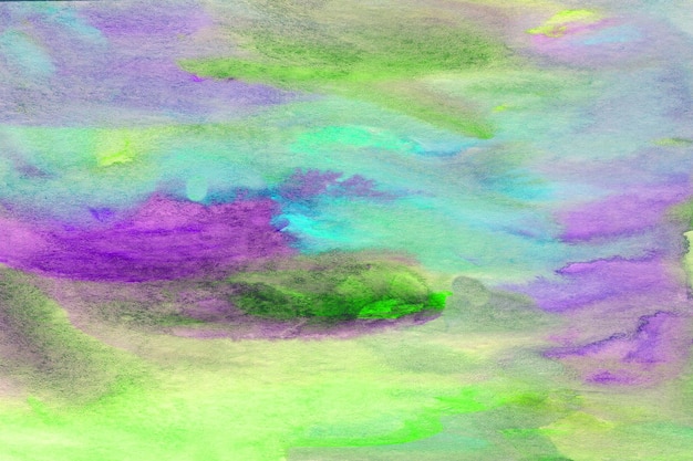 グラデーション緑紫の手描き水彩背景高品質