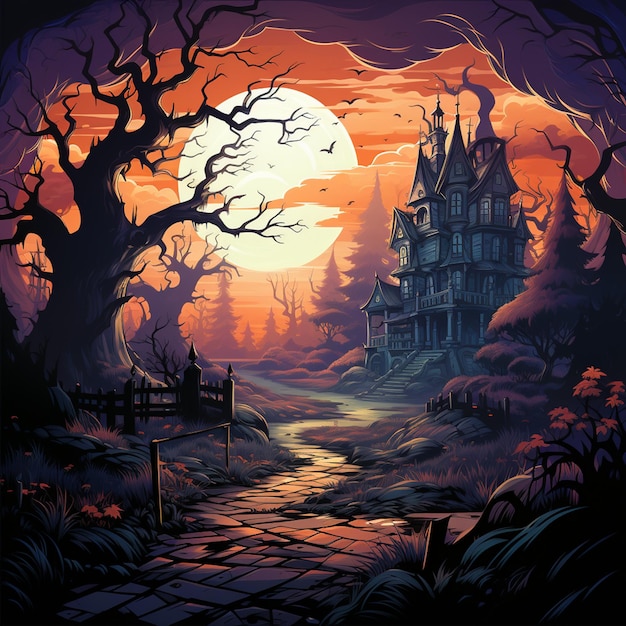 グラデーションハロウィーンの背景