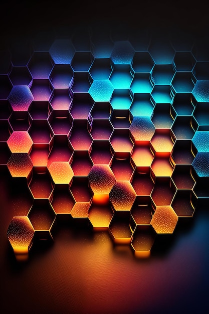 Photo gradient hexagon shape pattern background