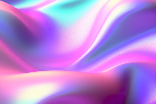 Gradient holographic Iridescent waves frosted glass soft textured gradient and isometric reflections AI Generative