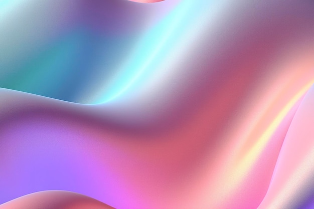 Gradient holographic iridescent waves frosted glass soft textured gradient and isometric reflections ai generative