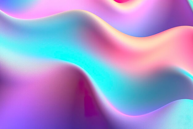 Photo gradient holographic iridescent waves frosted glass soft textured gradient and isometric reflections ai generative