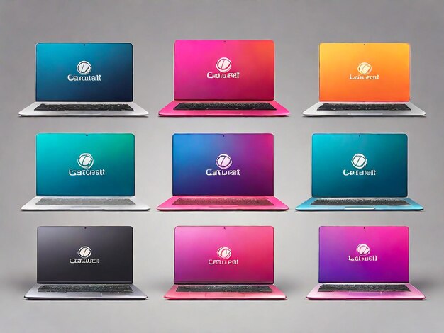 Векторный шаблон дизайна логотипа Gradient Laptop