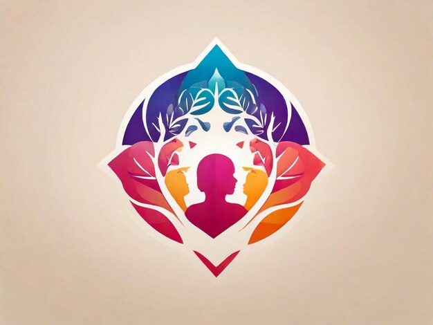 Шаблон логотипа психического здоровья с градиентом