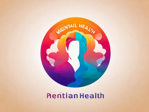 Photo gradient mental health logo template