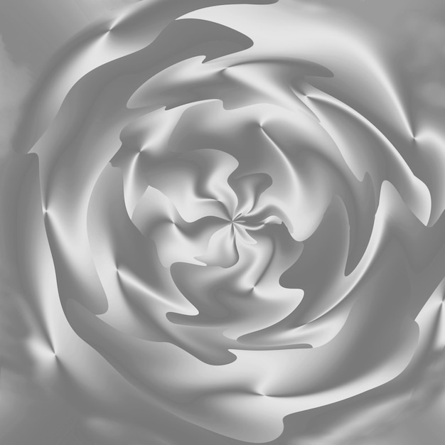Gradiënt metallic grijze 3D bloem spiraal illustratie voor abstracte achtergrond