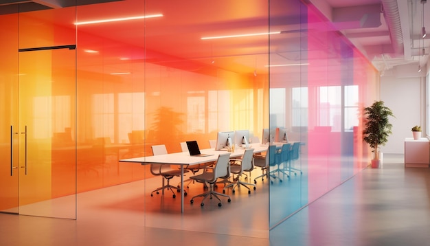 gradient multicolor office space