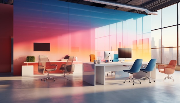 gradient multicolor office space