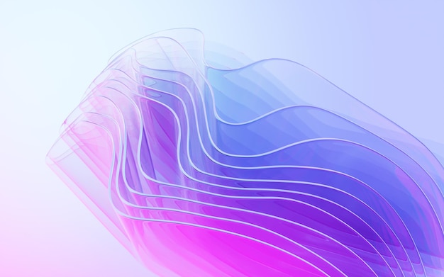 Gradient multilayer glass background 3d rendering