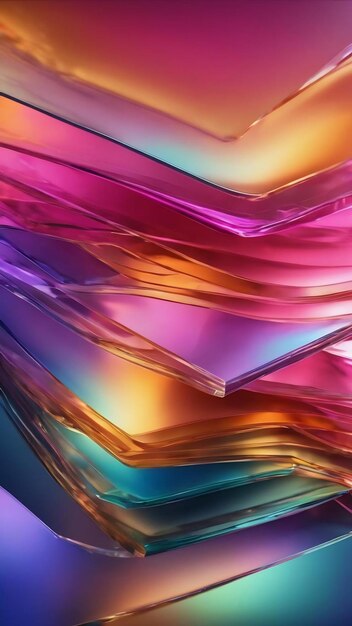 Gradient multilayer glass background 3d rendering