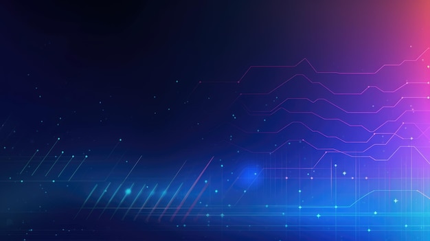 Градиентная неоновая линия технологии фон абстрактный Генеративный AI AIG21