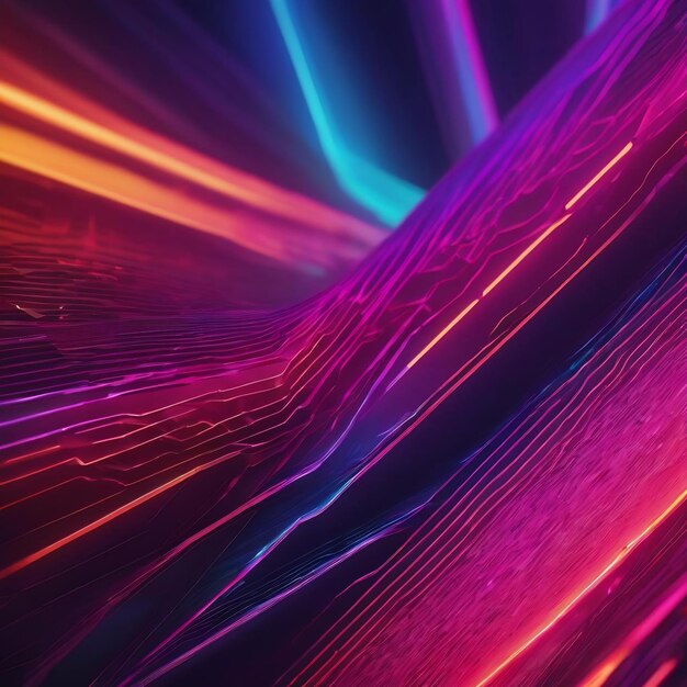 Gradient neon line technology background abstract generative ai aig21