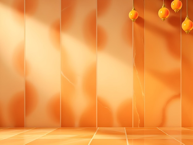 gradient orange color marble pastel background with golden lines