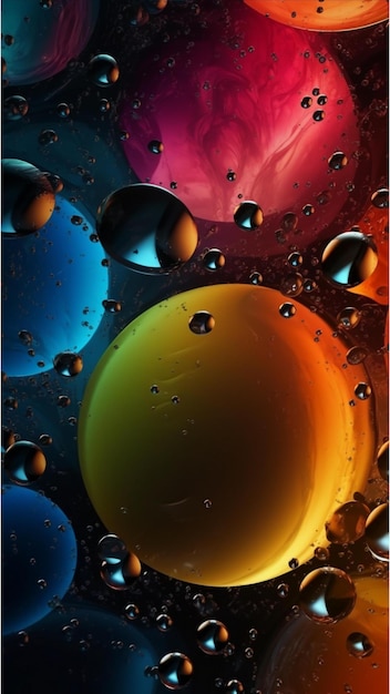 Gradient phone wallpaper oil bubble in water background