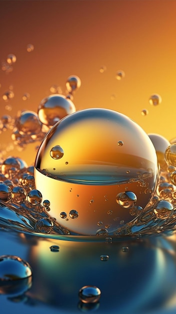 Gradient phone wallpaper oil bubble in water background