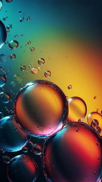 Gradient phone wallpaper oil bubble in water background