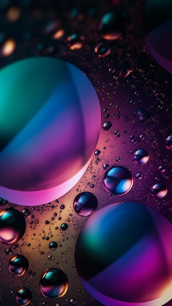 Photo gradient phone wallpaper oil bubble in water background
