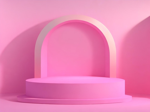 Gradient pink podium background for product